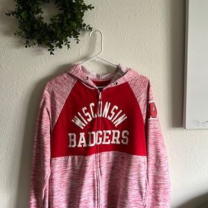 Women's 5th & Ocean by New Era Wisconsin Badgers Space Dye Full-Zip Hoodie